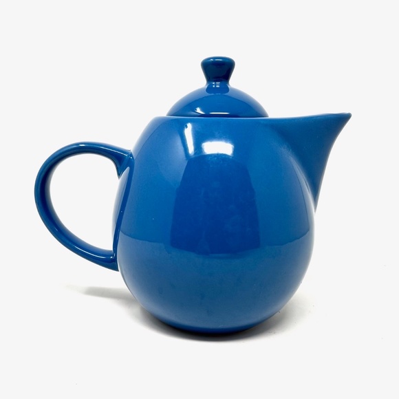 World Market Blue Ceramic Teapot with Lid Retro Vibe Super Cute! - Picture 2 of 10
